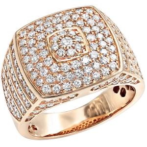 4 Carats Diamond Men's Ring on 14K Rose Gold